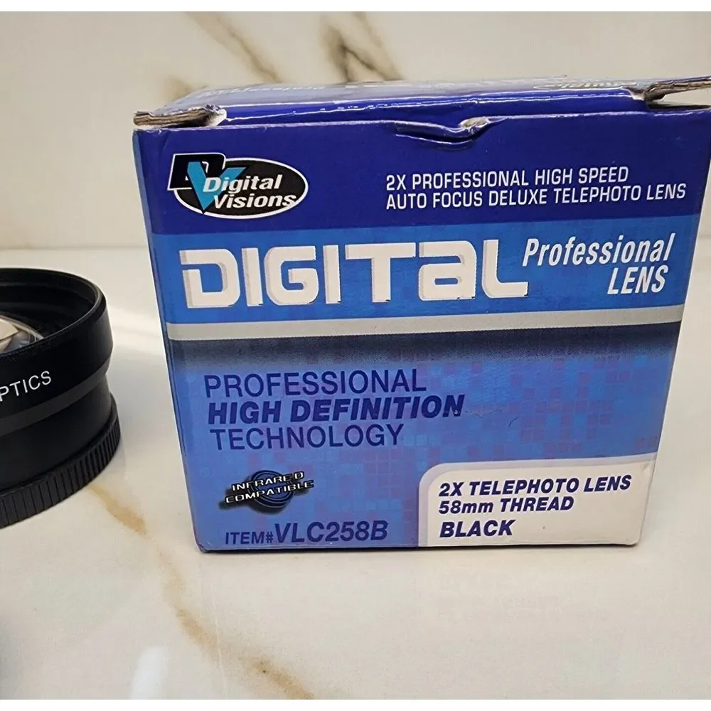 Digital Visions HD 58mm 2x Telephoto Lens Japan Optics VLC258B Black